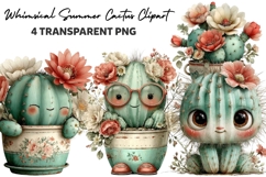 Whimsical Summer Cactus Clipart Product Image 1