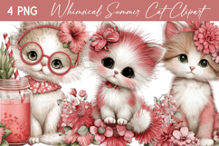 Whimsical Summer Cat Clipart Product Image 1