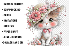 Whimsical Summer Cat Clipart Product Image 2