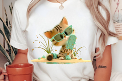 Whimsical Summer Cat Clipart Product Image 2
