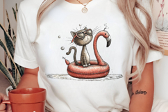 Whimsical Summer Cat Clipart Product Image 2