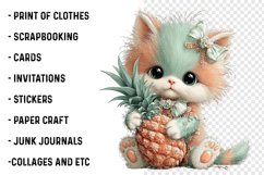 Whimsical Summer Cat Clipart Product Image 2