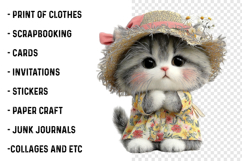 Whimsical Summer Cat Clipart Product Image 2