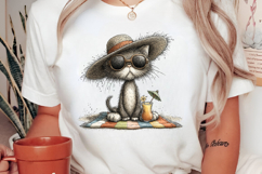 Whimsical Summer Cat Clipart Product Image 2