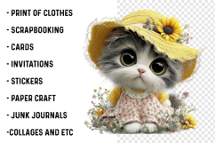 Whimsical Summer Cat Clipart Product Image 2
