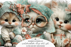 Whimsical summer cat clipart - Whimsical summer cat Png Product Image 1