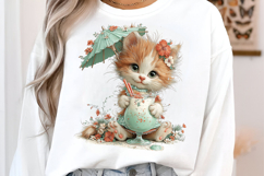 Whimsical Summer Cat Clipart Product Image 3