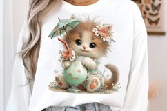 Whimsical Summer Cat Clipart Product Image 3