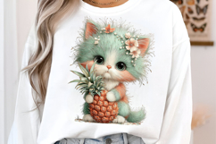 Whimsical Summer Cat Clipart Product Image 3