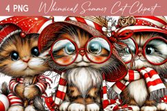 Whimsical Summer Cat Clipart Product Image 1