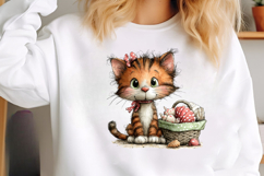 Whimsical Summer Cat Png Clipart Product Image 2