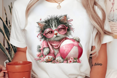 Whimsical Summer Cats Clipart Product Image 2