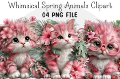 Whimsical Summer Cats Clipart Product Image 1