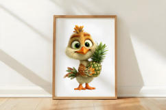 Whimsical Summer Chicken Clipart Product Image 3