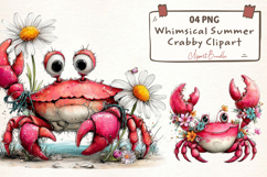 Whimsical Summer Crabby Clipart Product Image 1