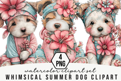 Whimsical Summer Dog Clipart Product Image 1