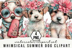 Whimsical Summer Dog Clipart Product Image 1