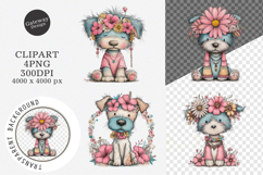 Whimsical Summer Dogs Clipart Product Image 1