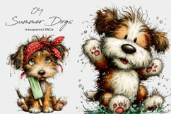 Whimsical Summer Dogs Clipart Product Image 1