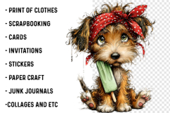 Whimsical Summer Dogs Clipart Product Image 2