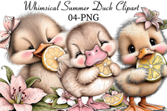 Whimsical Summer Duck Clipart Product Image 1