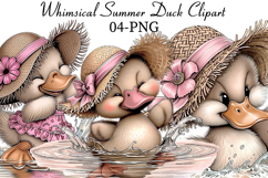 Whimsical Summer Duck Clipart Product Image 1