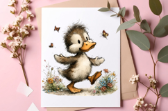 Whimsical summer duck clipart - Summer duck Png Product Image 3
