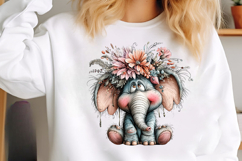Whimsical Summer Elephant Clipart Product Image 2