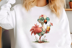 Whimsical Summer Flamingo Clipart Product Image 2