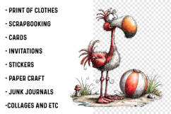 Whimsical Summer Flamingo Clipart Product Image 2