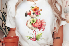 Whimsical Summer Flamingo Clipart Png Product Image 2