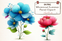 Whimsical Summer Floral Clipart Product Image 1