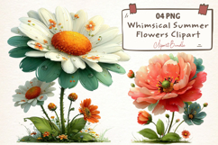 Whimsical Summer Flowers Clipart Product Image 1