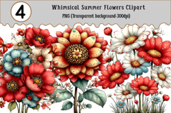 Whimsical Summer Flowers Clipart Product Image 1