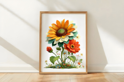 Whimsical Summer Flowers Clipart Product Image 3