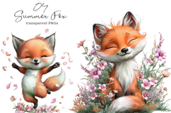 Whimsical Summer Fox Clipart Product Image 1