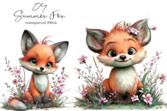 Whimsical Summer Fox Clipart Product Image 1