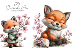Whimsical Summer Fox Clipart Product Image 1