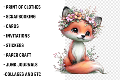 Whimsical Summer Fox Clipart Product Image 2