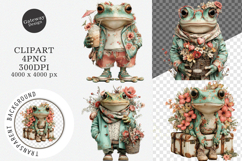 Whimsical Summer Frog Clipart - Summer Frog Png Product Image 1