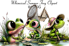 Whimsical Summer Frog Clipart Product Image 1
