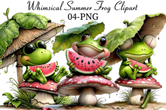 Whimsical Summer Frog Clipart Product Image 1