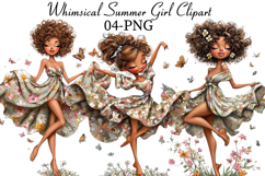 Whimsical Summer Girl Clipart Product Image 1