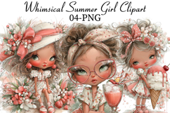 Whimsical Summer Girl Clipart Product Image 1