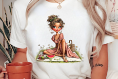Whimsical Summer Girl Clipart Product Image 2