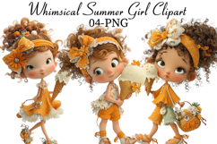 Whimsical Summer Girl Clipart Product Image 1