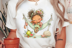 Whimsical Summer Girl Clipart Product Image 2