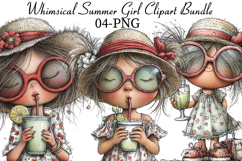 Whimsical Summer Girl Clipart Product Image 1