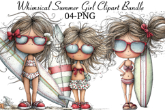 Whimsical Summer Girl Clipart Product Image 1