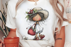 Whimsical Summer Girl Clipart Product Image 2